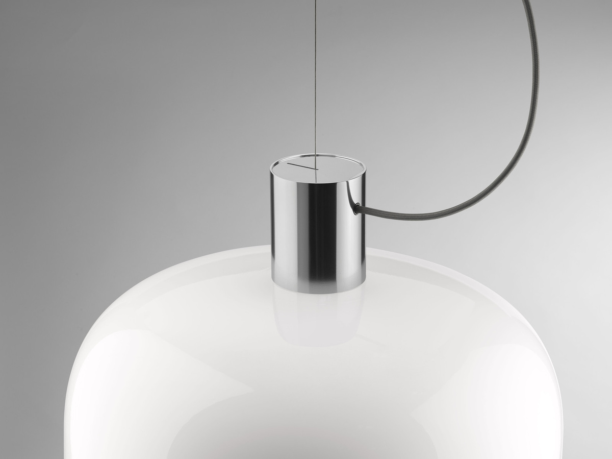 Flos Bellhop Glass Pendelleuchte in Silber mit transparentem Glas und Metall - Bild 2