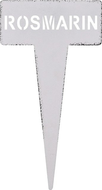 Kräuterstecker Rosmarin aus Metall in Weiß, Höhe: 15 cm - Bild 1