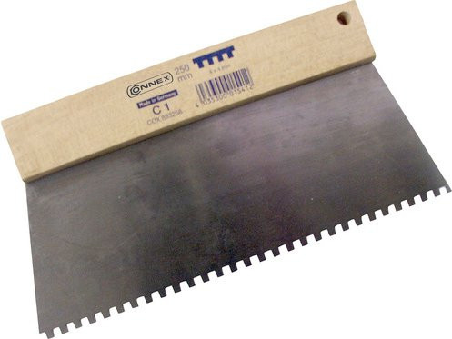 Connex Zahnspachtel aus Stahl und Holz in Silber und Braun, Länge: 24,5 cm - Bild 1