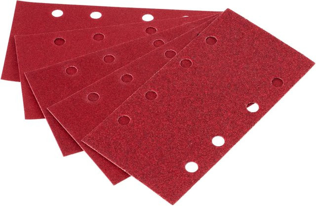 LUX-TOOLS Schleifstreifen-Set 5-teilig für Exzenterschleifer, rot, Breite: 9,3 cm, Tiefe: 18,5 cm - Bild 1