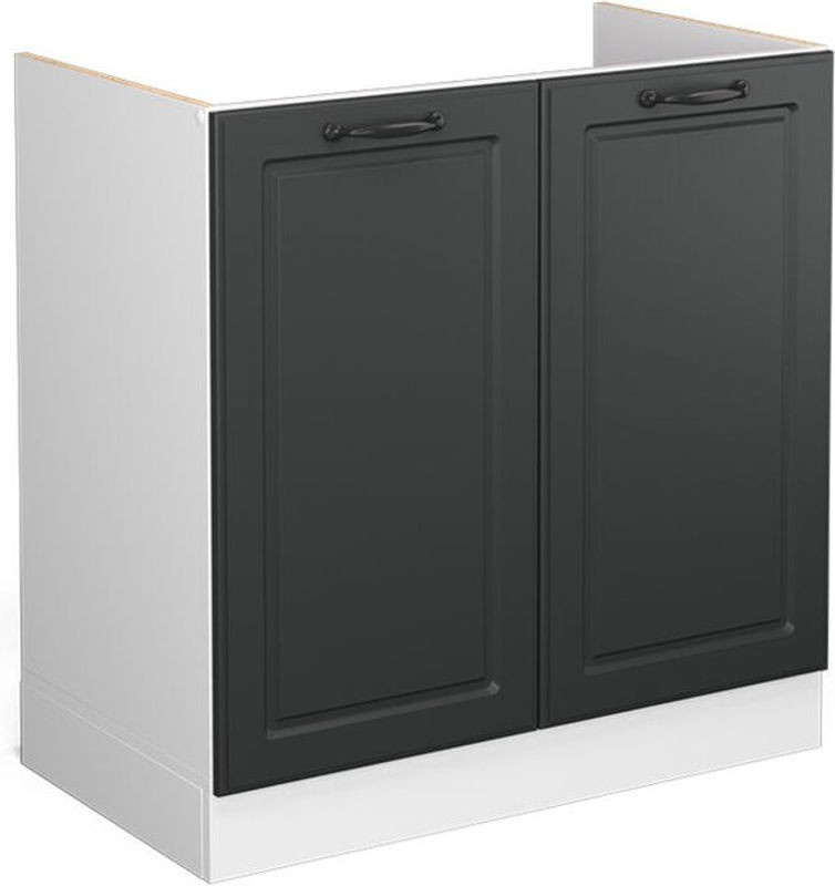 Vicco Spülenunterschrank R-Line in Anthrazit Landhaus mit Drehtüren, Breite: 80 cm - Bild 1