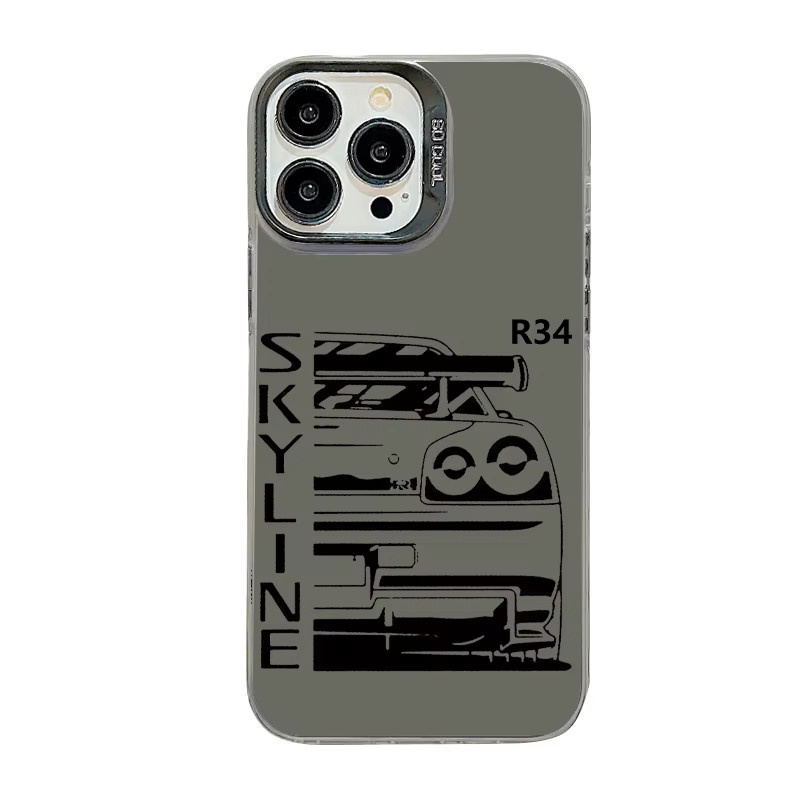 JDM CAR Plane Handyhülle für iPhone 16 15 14 13 12 11 Pro Max XR SE in Weiß mit Laser Hard PC und TPU Schutzhülle - Bild 3