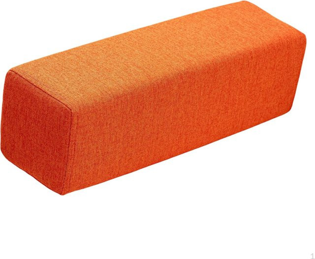 Abnehmbares Armlehnenpolster für dein Sofa aus Baumwolle und Leinen in Orange mit Reißverschluss und Schwammfüllung - Bild 1