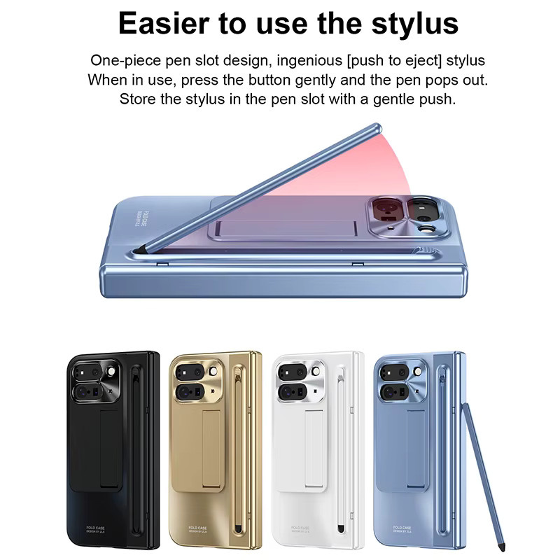 VYOPBC Schutzhülle für Google Pixel 11 Pro Fold 10 Pro Fold 9 Pro Fold mit Scharnierschutz, S Pen Halterung und Displayschutzfolie, Weiß - Bild 2