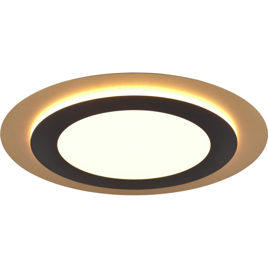 Trio LED Deckenleuchte Morgan Schwarz-Gold, dimmbar mit Fernbedienung, Durchmesser: 45 cm - Bild 2