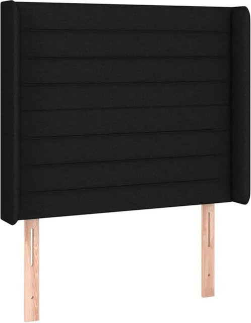 vidaXL LED Kopfteil Schwarz mit USB-Ladeport und integrierter Beleuchtung, Stoff, B: 83 cm, T: 16 cm, H: 118-128 cm - Bild 1