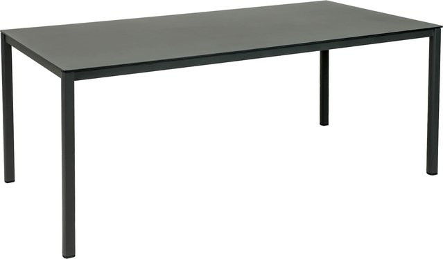 Greemotion Gartentisch Grenada modern in Anthrazit und Grau mit Glasplatte und Edelstahlgestell B/T/H: 126 x 90 x 75 cm - Bild 1