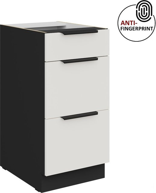 Küchenunterschrank ARIA in Weiss ultra matt mit Anti Fingerprint Effekt, Breite: 40 cm - Bild 1
