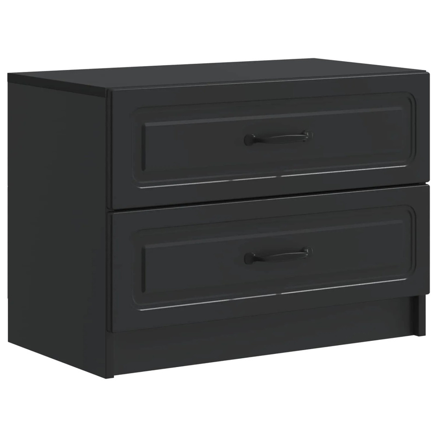vidaXL Nachttisch in Schwarz im Vintage-Design aus Holzwerkstoff, B/T/H: 62 x 34,5 x 44,5 cm - Bild 2