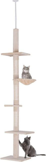 PawHut Kratzbaum für Katzen in Beige mit Sisalsäulen und Plüsch, B/T/H: 34 x 40 x 230 cm - Bild 1