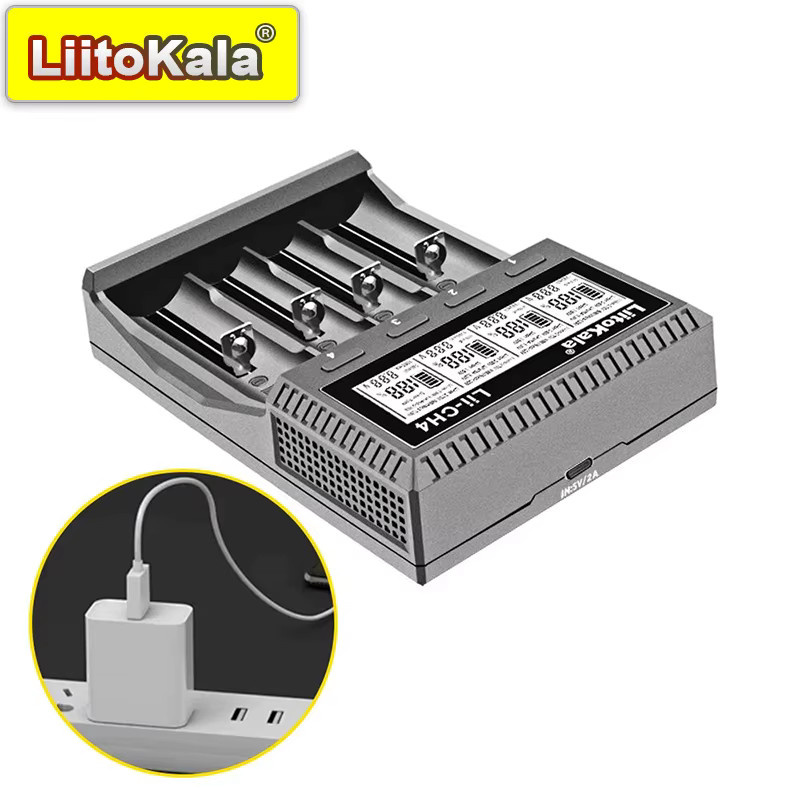 LiitoKala Lii-CH4 Smart-Ladegerät für Li-Ion 18650, Ni-MH AA/AAA und LiFePO4 mit LED-Anzeige - Bild 3