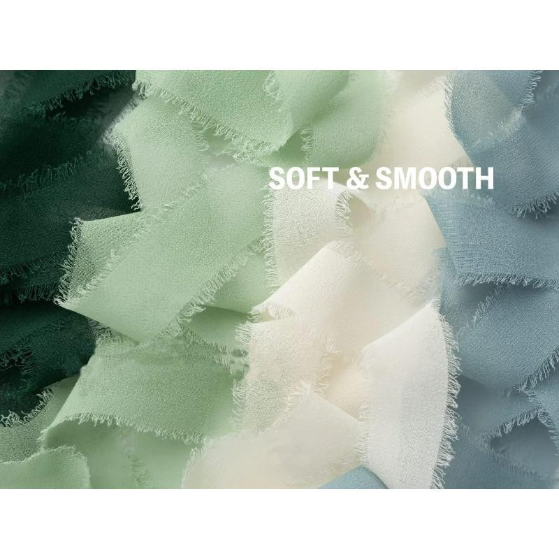 3 Rollen Chiffonband Set in Mehrfarben für Hochzeitsdekoration und Schleifen, 3 x 5 Meter aus Polyester - Bild 2