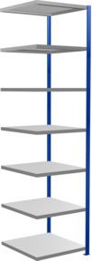 Schulte Anbauregal Steckregal MULTIplus250 mit 7 Fachböden und Kreuzstrebe, Farbe: Enzianblau/Verzinkt, B/T/H: 300 x 75 x 80 cm - Bild 1