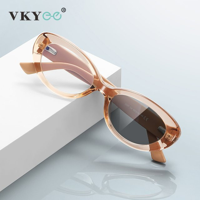 VKYEE PFD2257 Lesebrille, oval, Vollrand, Kunststoff, Damen, photochrom, Blaulichtfilter - Bild 1