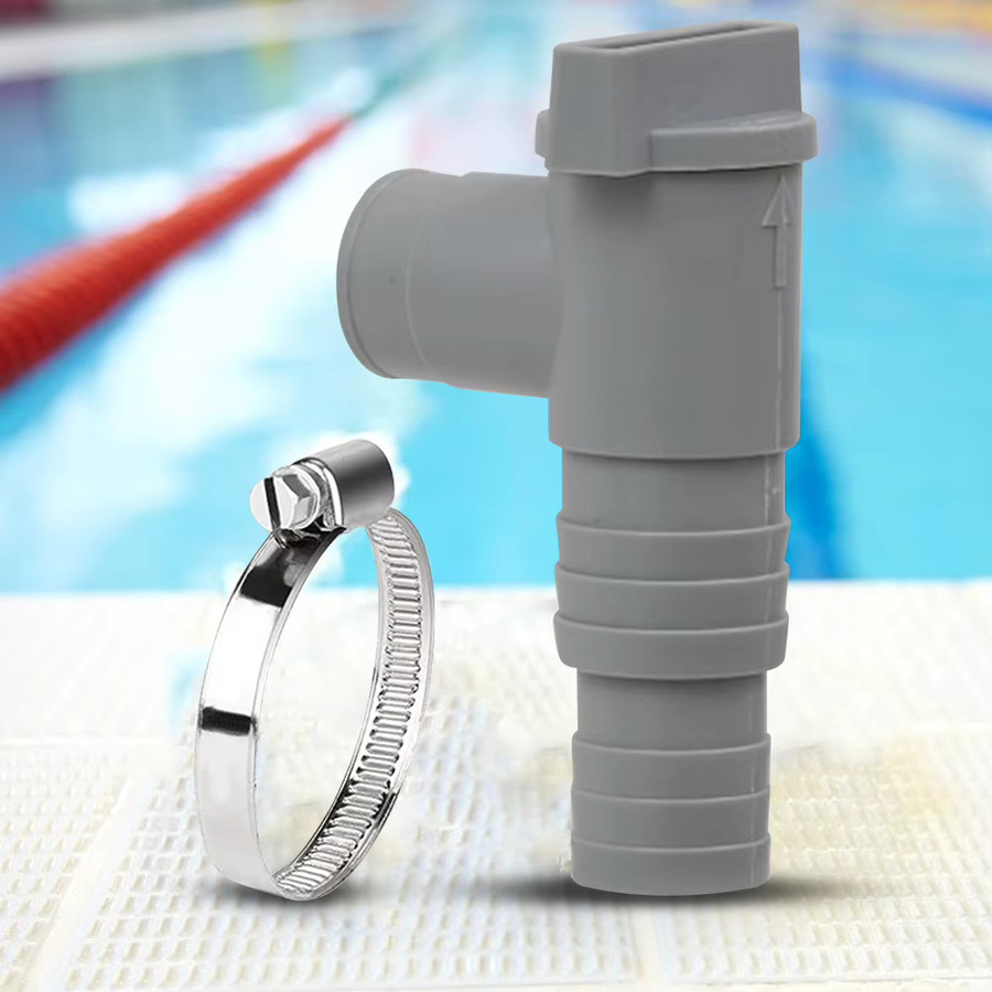 Shunmaii PVC-Poolschlauchadapter mit Absperrventil in Grau, 32 mm Durchmesser, auslaufsicherer Ersatz für Außenpool-Filterpumpen - Bild 4