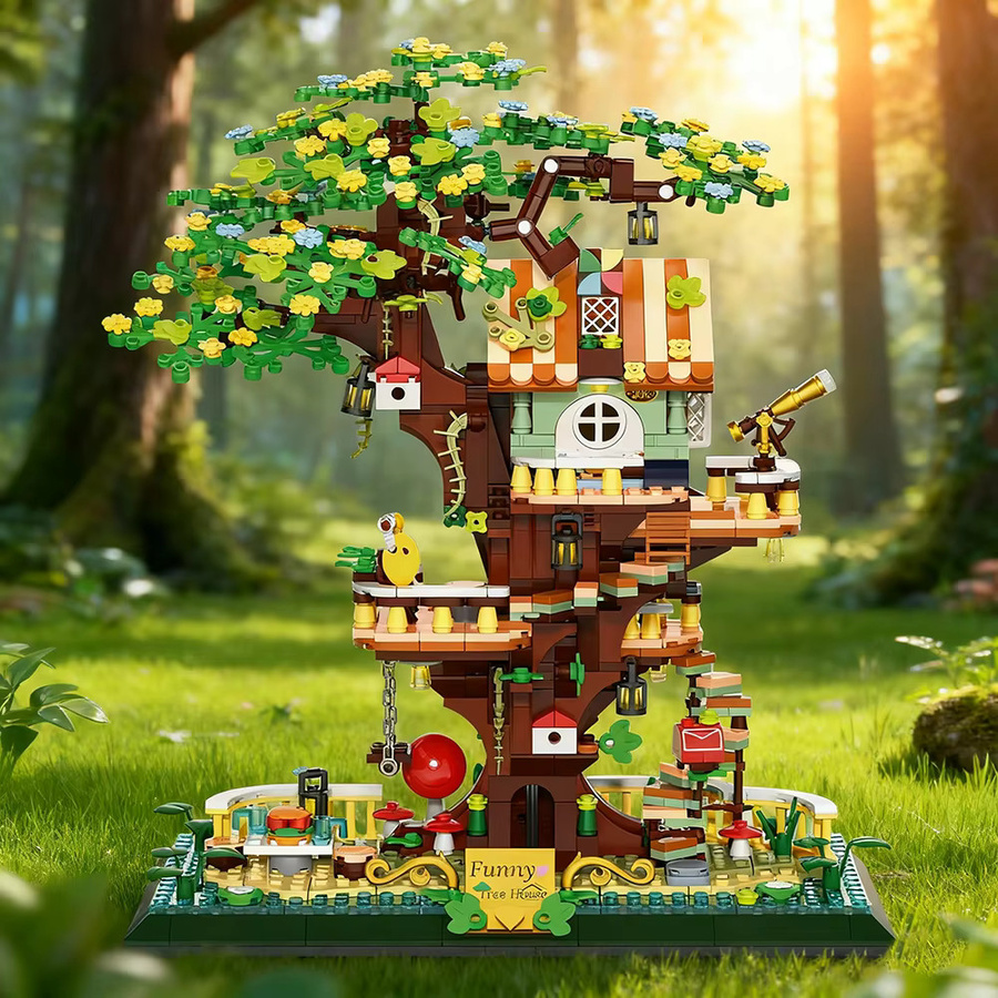 Doubuilt Sakura Baum Haus Architektur Modell aus Micro Ziegeln, 1130 Teile, Mehrfarbig - Bild 2