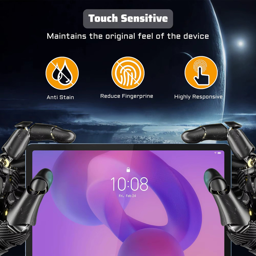Displayschutzfolie aus Hartglas für Lenovo Idea Tab Plus (12,1 Zoll) 2025, transparent, schlagfest und HD-klar - Bild 2