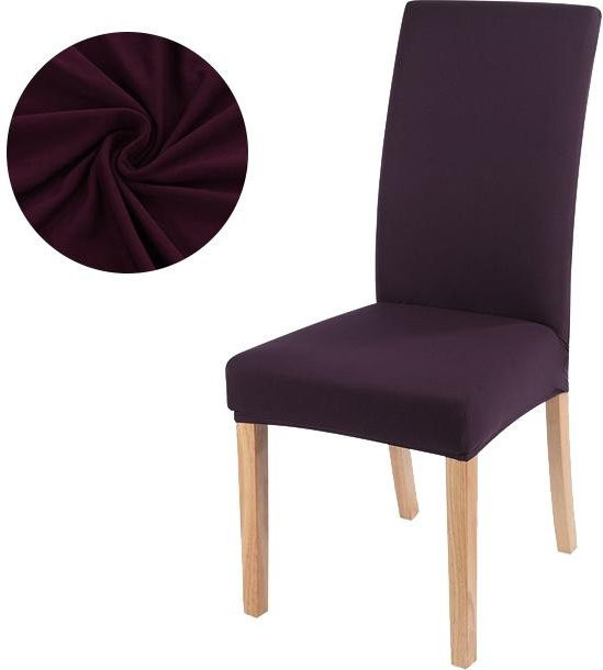 BRHUIXUE Elastische Stuhlbezüge für Esszimmer, Einfarbig, Lila, Waschbar und Abnehmbar - Bild 1