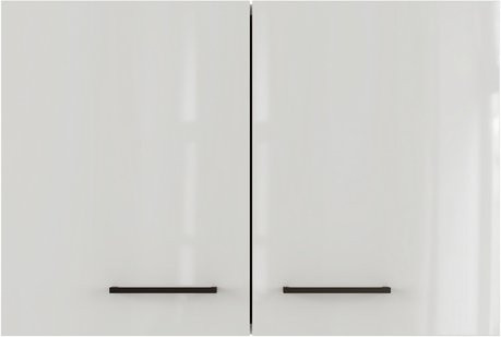 Flex-Well Hängeschrank Lund mit 2 Türen, lichtgrau glänzend und rauchgrau, B: 80 cm, T: 54,8 cm, H: 32 cm - Bild 1