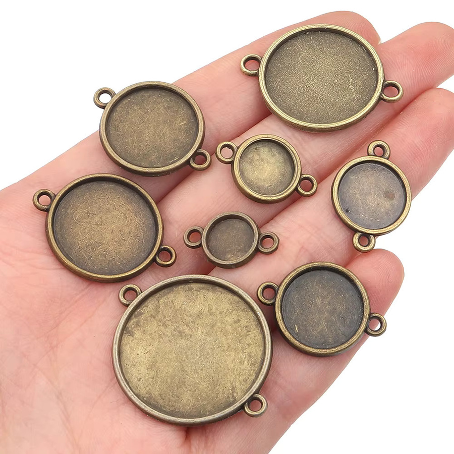 Louleur Cabochon Basis Doppel Loch Blank Lünette Trays, 10 Stück - Bild 5
