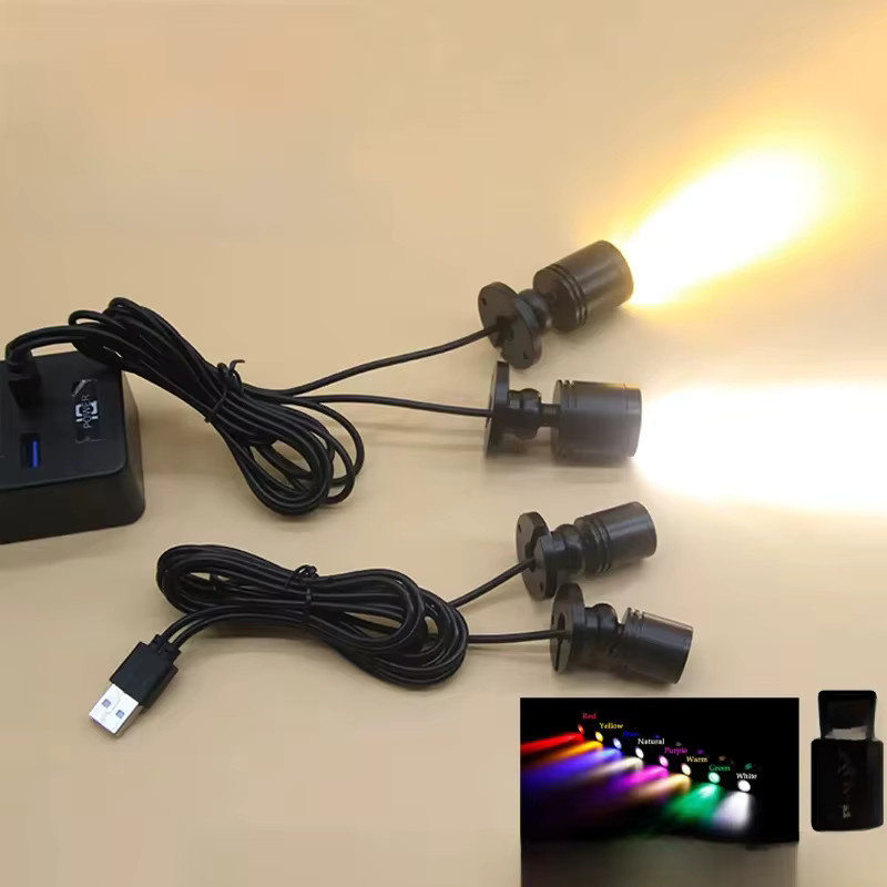 Heinast LED USB Mini Spot Licht 3W für Vitrine und Schrank zur Oberflächenmontage - Bild 4