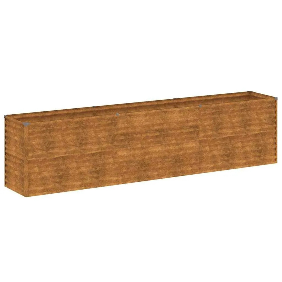 DELUKE Hochbeet AKSEL aus Cortenstahl in Braun, Metall-Pflanzenbeet für Gemüse und Blumen, B/T/H: 291 x 50 x 69 cm - Bild 2