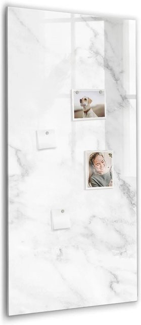 Tulup Glas Magnettafel Marmor Weiß Grau B: 120 cm, H: 60 cm - Bild 1