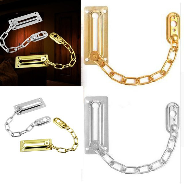 Sicherheitskette aus Edelstahl von xmshxltd in Gold als Türschutz und Riegel für Schränke - Bild 1