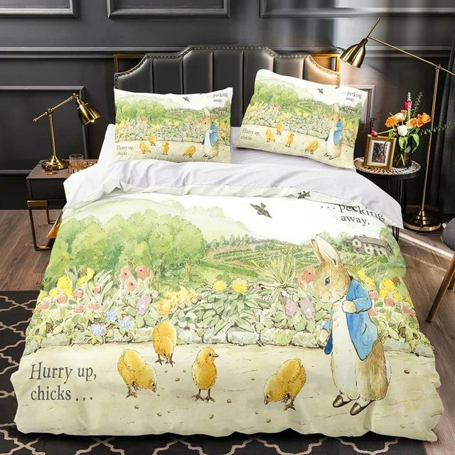 Bettwäsche-Set Peter Hase mit Bettbezug und Kissenbezug für das Kinderzimmer, B/H: 70 x 133 cm - Bild 1