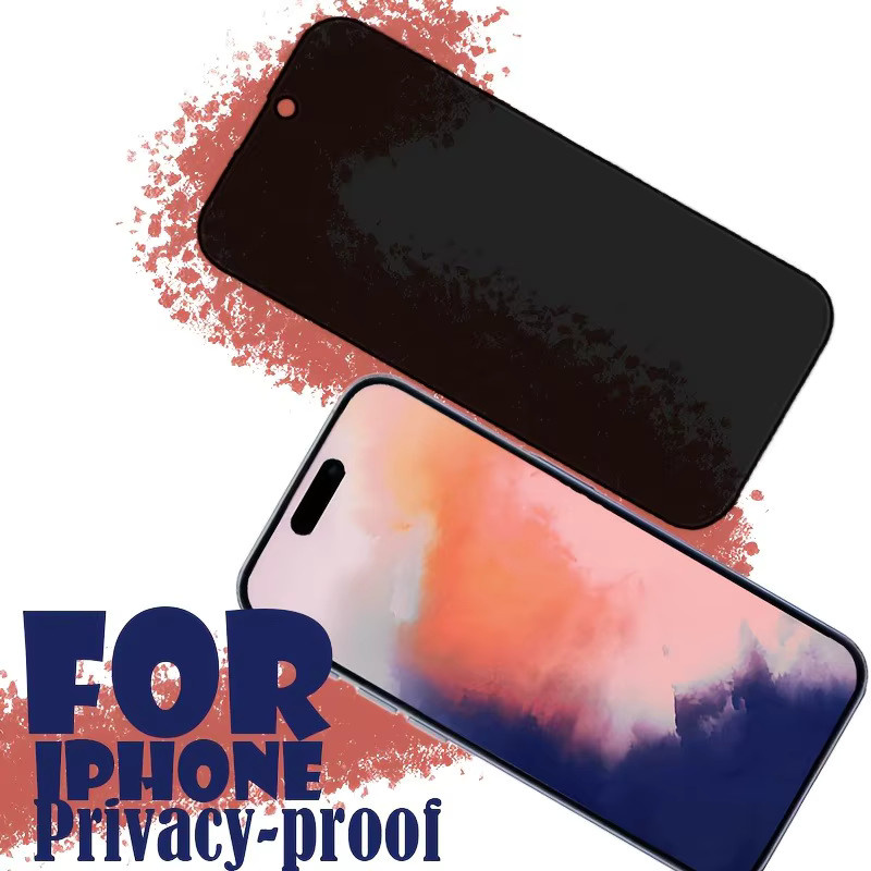 ONEVAN 2er-Pack Sichtschutz-Displayschutzfolie aus gehärtetem Glas für iPhone 11 12 13 14 15 16, Anti-Spionage-Folie in Schwarz - Bild 3