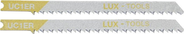 LUX-TOOLS Stichsägeblätter für Holz und Kunststoff, auf Stoß verzahnt mit U-Schaft, 2 Stück, Silber - Bild 1