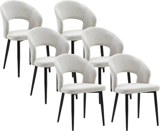 Vente-unique Stuhl Niyama in Hellgrau aus Stoff und Metall mit Breite: 50 cm, Tiefe: 50 cm, Höhe: 50 cm - Bild 1