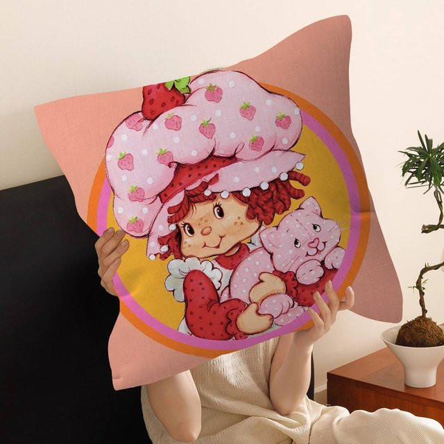 Personalisierter Kissenbezug mit Cartoon Erdbeer-Sahnetorte von JMG Clothing in Pink, B/H: 50 x 50 cm - Bild 1