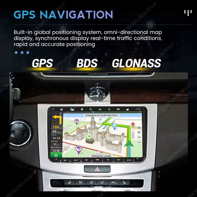 MEKEDE & NAVIFLY Android 15 2din Autoradio mit Carplay, GPS und RDS in Schwarz für VW Golf 5 6, Jetta MK5 MK6, Tiguan, CC, Polo und Passat B5 B6 - Bild 5