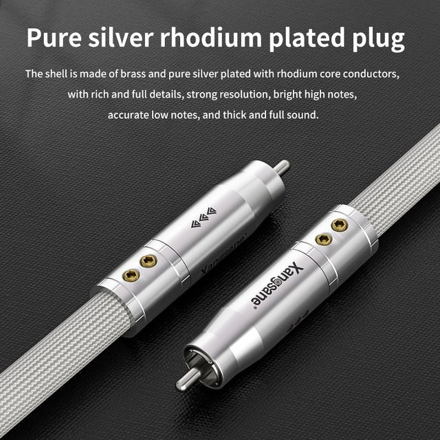 Grey Knight HiFi-Kabel aus reinem Silber mit rhodiumbeschichtetem Platinstecker, koaxiales Audiokabel 75 Ohm für SPDIF Digital Decoding Verstärker, Farbe: Silber - Bild 1