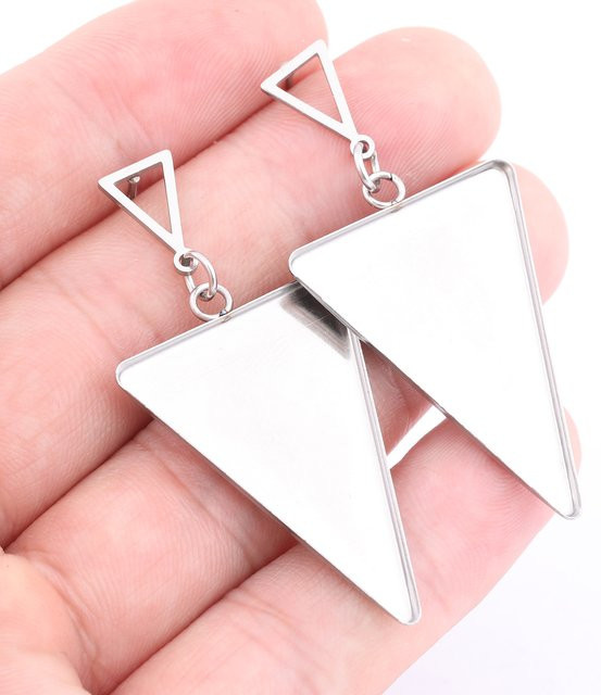 Ohrring Basisfassung Edelstahl, 23x33mm, Unisex - Bild 1