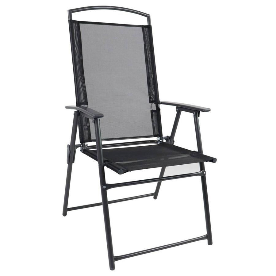 VCM 4er Set Gartenstühle Anthrazit mit Textilene Netzgewebe und Alu-Gestell, B/T/H: 61 x 56 x 105 cm - Bild 2