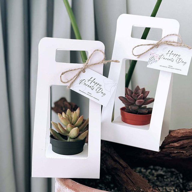 Hoeaden Wasserdichter Blumenkorb aus Kraftpapier in Weiß mit Griff für kreative Geschenkverpackungen - Bild 1