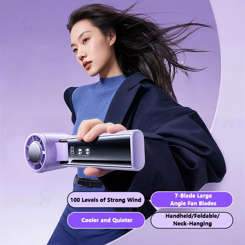 Xiaomi Handventilator Tragbarer Faltbarer Eiskompressions-Ventilator mit 100 Geschwindigkeitsstufen und Smart Digital Display in Weiß - Bild 4
