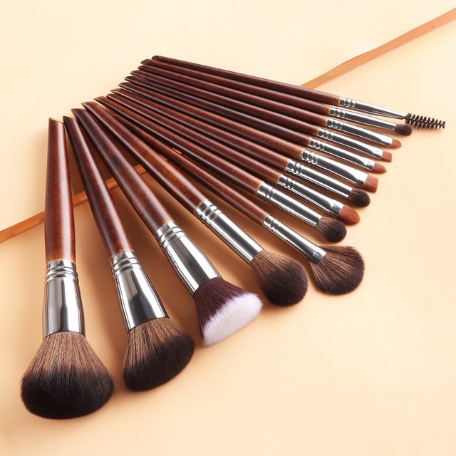 Ronshadow Make-up-Pinsel-Set, 14-teilig, Holzgriff, Unisex - Bild 1