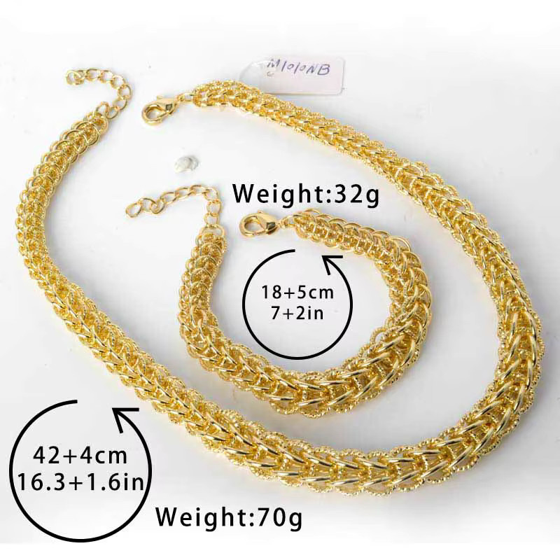 Halskette und Armband Set, Gold, Unisex - Bild 2