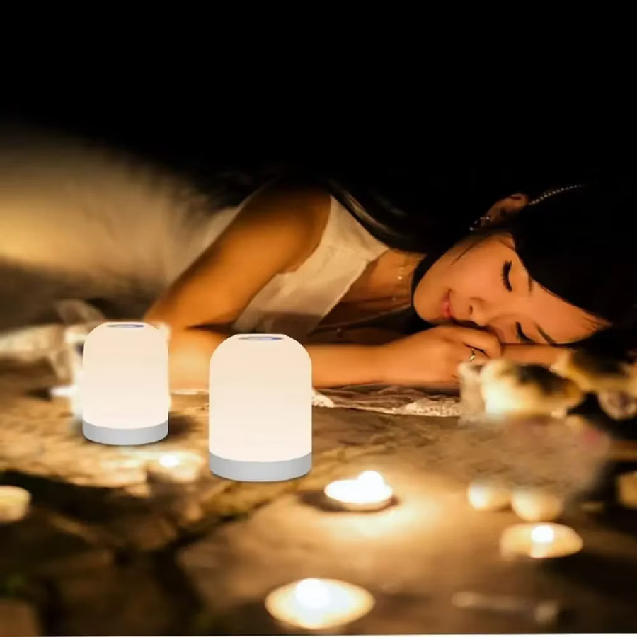 Lyfs LED Nachtlicht mit USB-Ladefunktion, kabellose Touch-Steuerung und Fernbedienung, bunte RGB-Atmosphärenlampe für Schlafzimmer und Wohnzimmer, Weiß - Bild 4