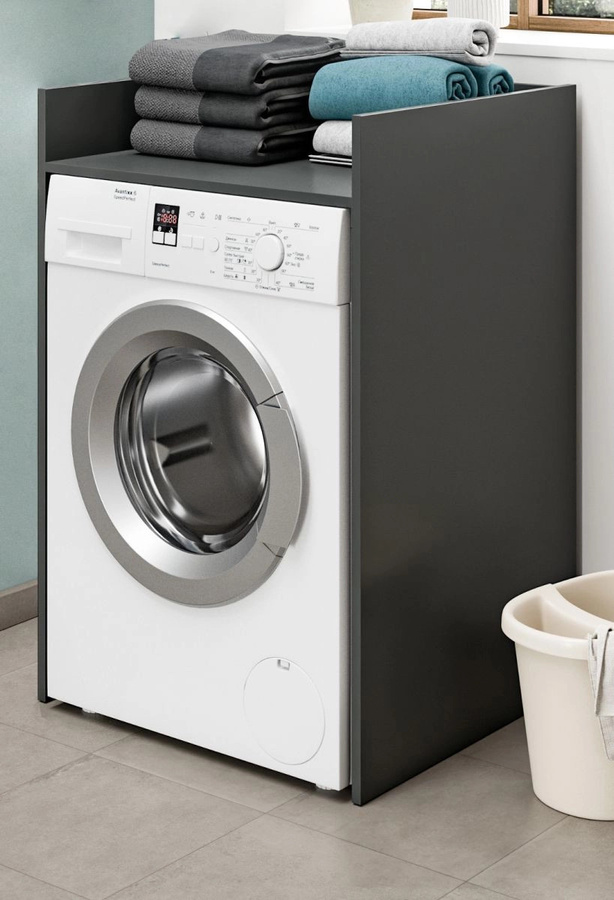 Waschmaschinenumbau Flexy in Grau, modern mit internen Regalen, B/H: 66 x 101 cm - Bild 1