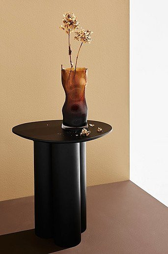 Remi Beistelltisch Pastill in Walnuss oder Esche, modern mit runder Platte, B/T/H: 45 x 35 x 48 cm - Bild 1