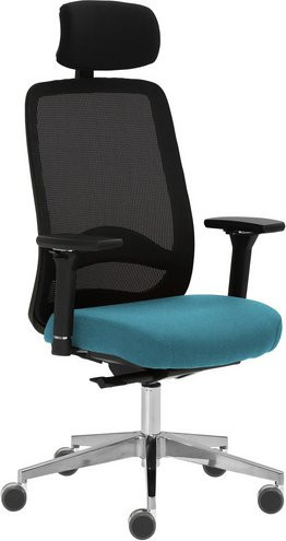 Mayer Sitzmöbel Drehstuhl 2228 mit Kopfstütze und Armlehnen in Türkis, B/H: 70 x 63 cm - Bild 1
