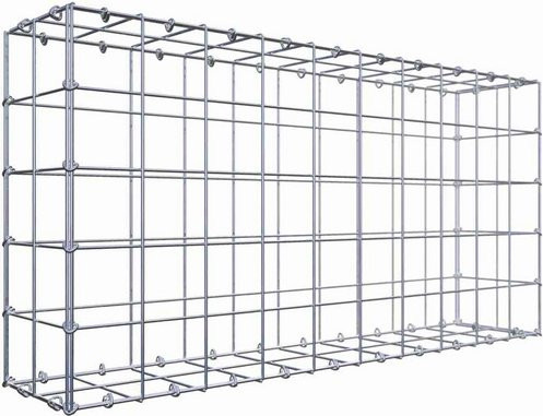 Gabiona Gabione aus Stahl mit C-Ring in Silbergrau, B/T/H: 100 x 50 x 20 cm - Bild 1