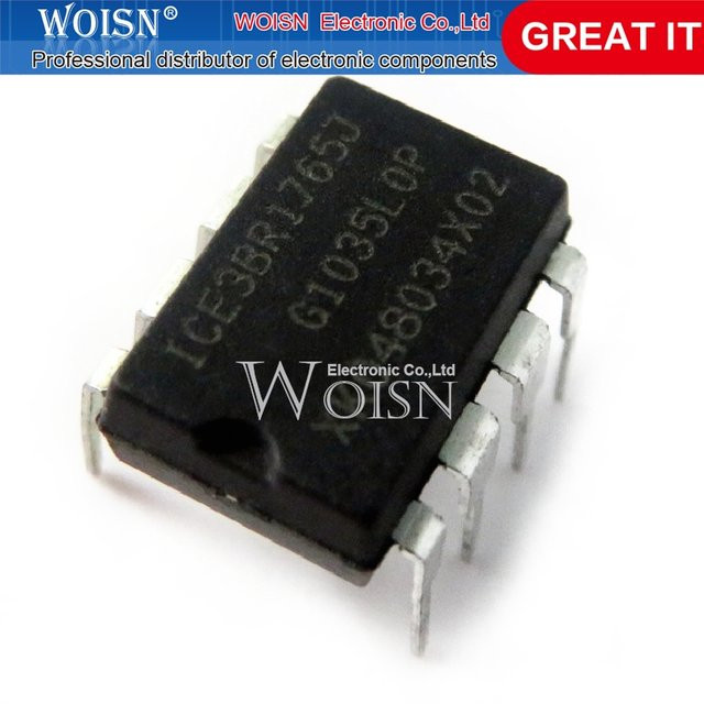 10 Stück Chipsatz ICE3BR1765J in Schwarz DIP-8 - Bild 1
