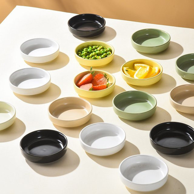Jiahomily Keramik Dip-Bowl aus Porzellan für Sojasauce und Gewürze in Weiß und Multicolour - Bild 1