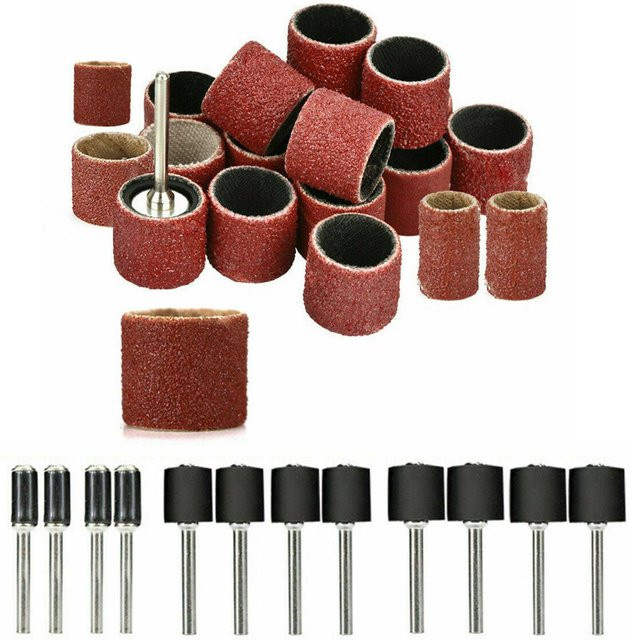 TOMTOP JMS 338-teiliges Schleiftrommel-Set mit Nagelbohrern und Dremel-Zubehör für Holz und Metall in Braun - Bild 1