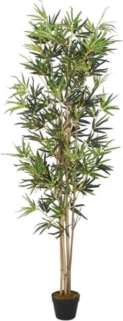 vidaXL Künstlicher Bambusbaum in Grün mit 828 Blättern, Höhe: 150 cm - Bild 1